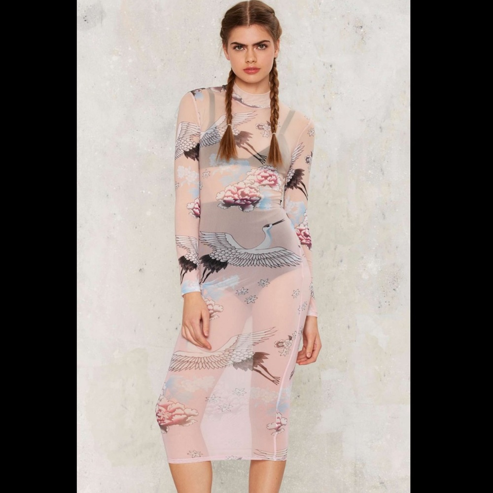 Jaded London Crane Midi Dress